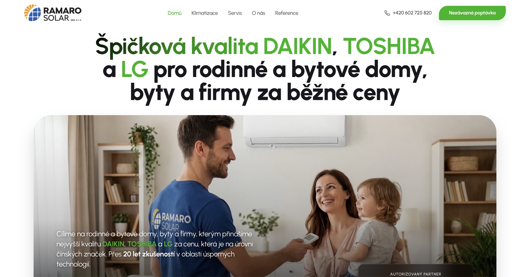Ukázka webu klimatizace-ramaro.cz